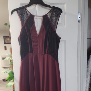 BCBGeneration Burgundy and Black Backless Dress